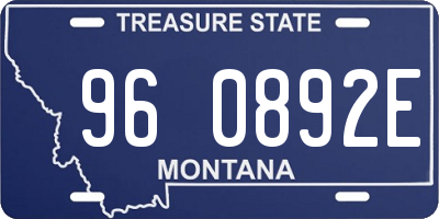 MT license plate 960892E
