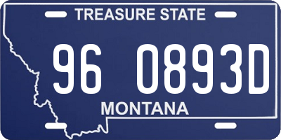 MT license plate 960893D