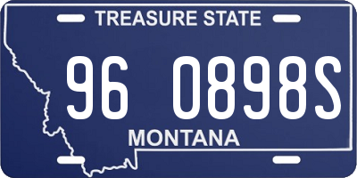MT license plate 960898S