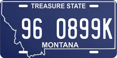 MT license plate 960899K