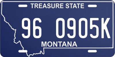 MT license plate 960905K