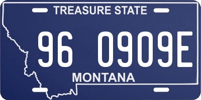 MT license plate 960909E