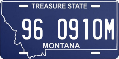 MT license plate 960910M
