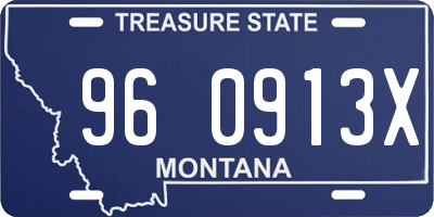 MT license plate 960913X
