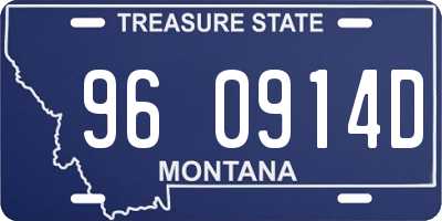 MT license plate 960914D