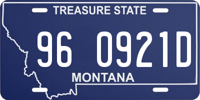 MT license plate 960921D