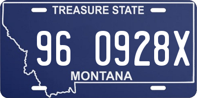 MT license plate 960928X
