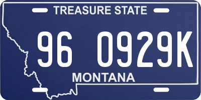 MT license plate 960929K
