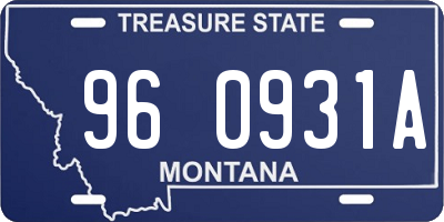 MT license plate 960931A