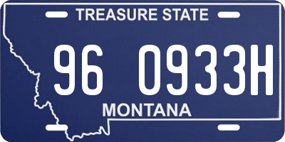 MT license plate 960933H