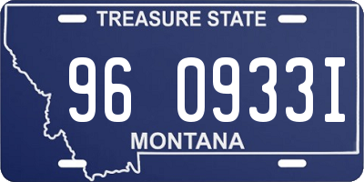 MT license plate 960933I