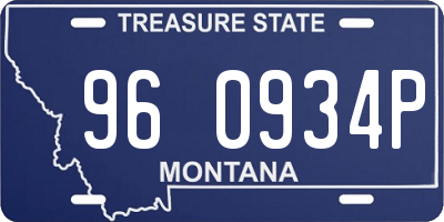 MT license plate 960934P