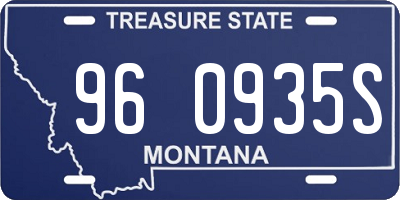 MT license plate 960935S