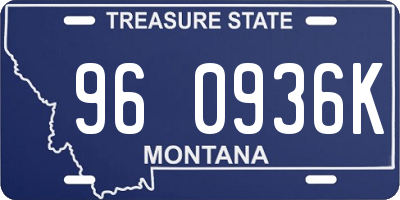 MT license plate 960936K