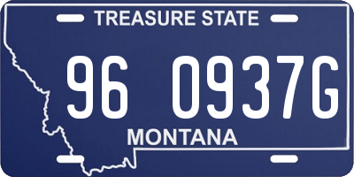 MT license plate 960937G