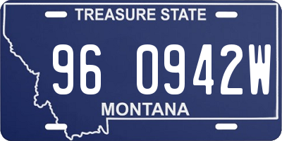 MT license plate 960942W