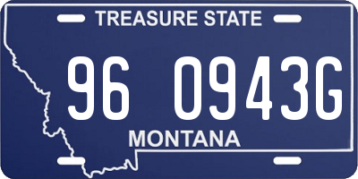 MT license plate 960943G