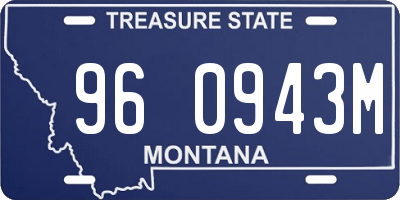MT license plate 960943M