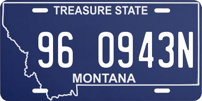 MT license plate 960943N