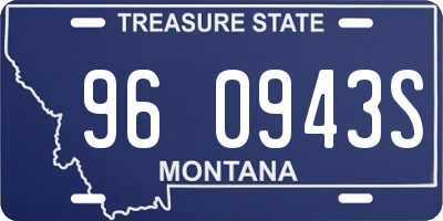 MT license plate 960943S