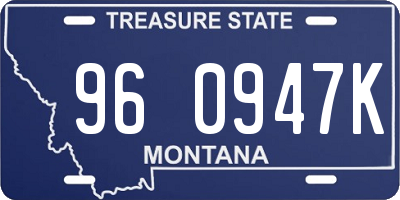 MT license plate 960947K