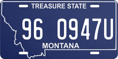 MT license plate 960947U