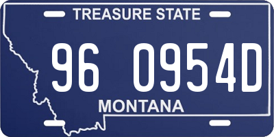 MT license plate 960954D
