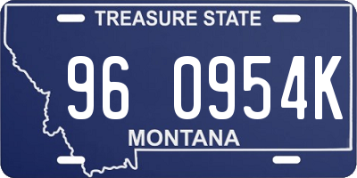 MT license plate 960954K
