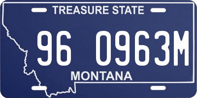 MT license plate 960963M