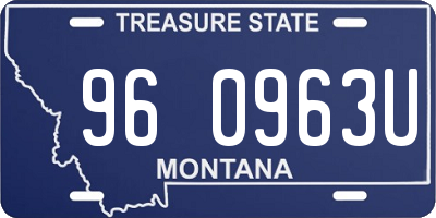 MT license plate 960963U