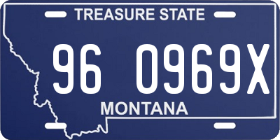 MT license plate 960969X