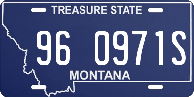 MT license plate 960971S