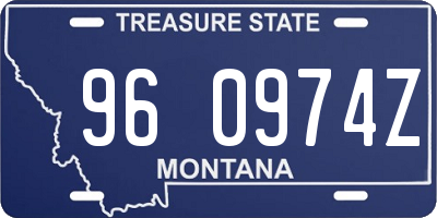MT license plate 960974Z