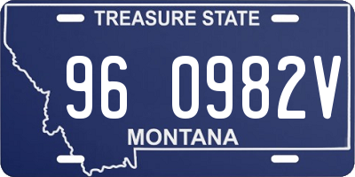 MT license plate 960982V