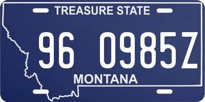 MT license plate 960985Z