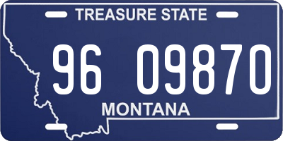 MT license plate 960987O