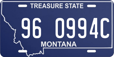 MT license plate 960994C