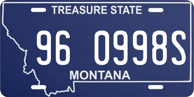 MT license plate 960998S
