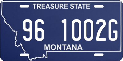 MT license plate 961002G