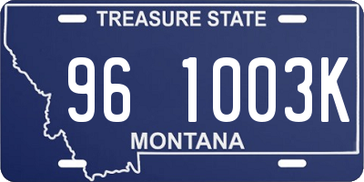MT license plate 961003K