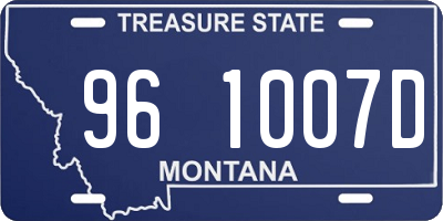 MT license plate 961007D