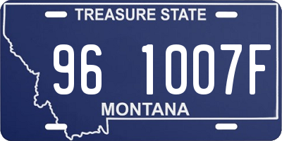 MT license plate 961007F