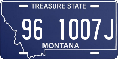 MT license plate 961007J