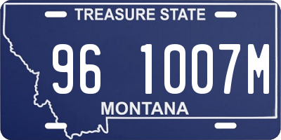 MT license plate 961007M