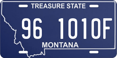 MT license plate 961010F