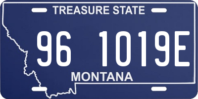 MT license plate 961019E