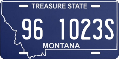 MT license plate 961023S