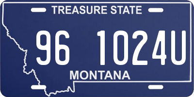 MT license plate 961024U