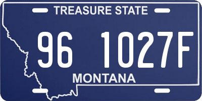MT license plate 961027F