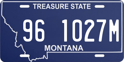 MT license plate 961027M